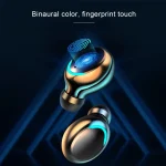 F9-5C Four-bar Breathing Light + Digital Display Noise Reduction Bluetooth Earphone with Hand Strap, F9-5C Four-bar Light with Strap Black, F9-5C Four-bar Light with Strap White - Image 7