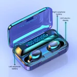 F9-5C Three-screen Digital Display Noise Reduction Bluetooth Earphone, F9-5C without Strap Black, F9-5C without Strap White - Image 3