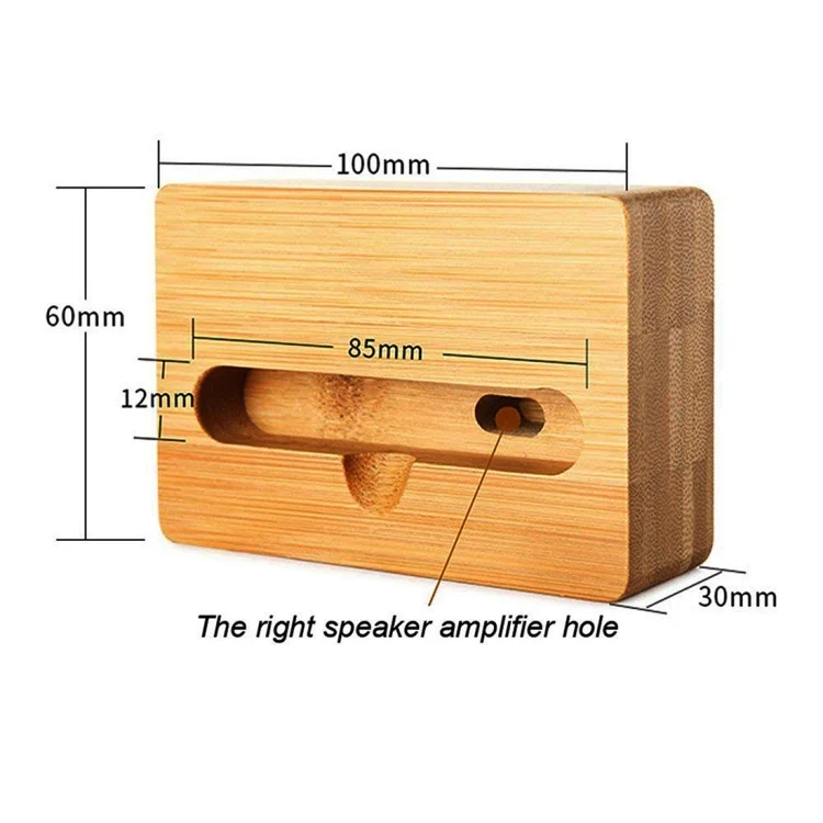 IPXS2350_4.webp HQ-J101 Universal Bamboo Phone Desktop Stand Holder for Smart Phones within 5.5 inches - Image 5