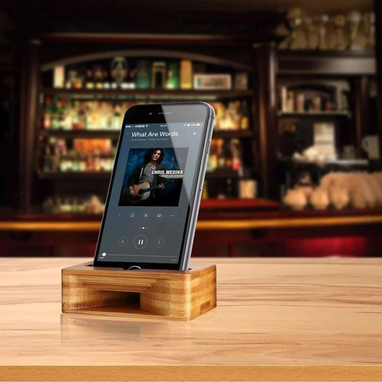 IPXS2350_6.webp HQ-J101 Universal Bamboo Phone Desktop Stand Holder for Smart Phones within 5.5 inches - Image 7