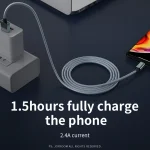 JOYROOM S-M369 Simple Series 2.4A 8 Pin Nylon Braided Data Cable, Length: 1.2m - Image 6