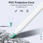 4 PCS Non-slip Mute Wear-resistant Nib Cover for Apple Pencil 1 / 2, Dark Blue, Mint Green, Transparent, White - Image 6