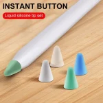 4 PCS Non-slip Mute Wear-resistant Nib Cover for Apple Pencil 1 / 2, Dark Blue, Mint Green, Transparent, White - Image 10
