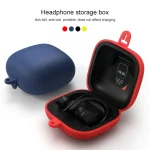 Solid Color Silicone Wireless Bluetooth Earphone Protective Case for Beats Powerbeats Pro, Black, Yellow, Dark Blue, Pink, Gray Blue, Grass Green, Grey, Light Purple, Mint Green, Purple, Red, Wine Red - Image 4