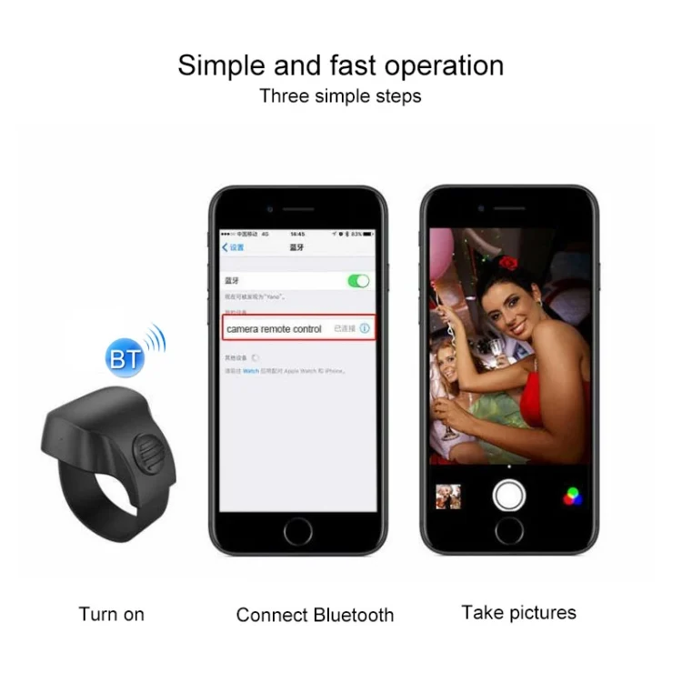 IPXS5329W_4.webp EPSK-010 Bluetooth 5.1 Phone Camera Controller Selfie Remote Control Ring - Image 5