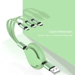 3.5A Liquid Silicone 3 in 1 USB to USB-C / Type-C + 8Pin + Micro USB Retractable Data Syn Charging Cable - Image 3