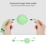 3.5A Liquid Silicone 3 in 1 USB to USB-C / Type-C + 8Pin + Micro USB Retractable Data Syn Charging Cable - Image 7