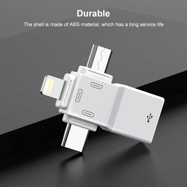 IPXS5723_2.webp USB 2.0 to 8 Pin + USB-C / Type-C + Micro USB  OTG Adapter - Image 3