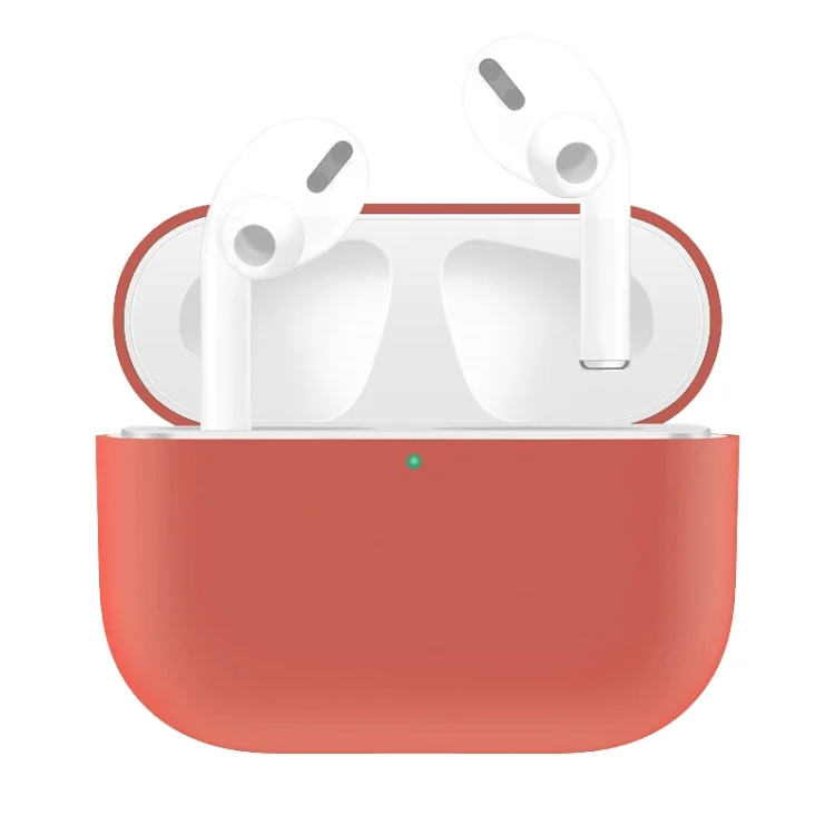 For AirPods Pro Solid Color Silicone Earphone Protective Case, Light Pink, Watermelon Red, Light Purple, Purple, Red, Black, Baby Blue, Coffee, White, Dark Blue, Yellow, Pink, Green, Grey