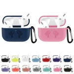 For AirPods Pro Silicone Flip Cover Earphone Protective Case with Anti-drop Buckle, Black, Baby Blue, Coffee, White, Dark Blue, Yellow, Pink, Green, Grey, Light Pink, Watermelon Red, Light Purple... - Image 2