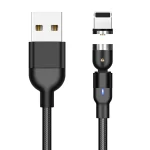 2m 2A Output USB to 8 Pin Nylon Braided Rotate Magnetic Charging Cable, 2m 8 Pin - Image 2