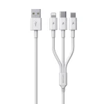 WK WDC-111 5A 3 In 1 8 Pin + Micro + Type-C / USB-C Multi-function Super-fast Charging Cable, Length: 1.3m
