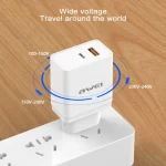 awei C-980 18W PD USB-C / Type-C + QC 3.0 USB Interface Fast Charging Travel Charger, EU Plug - Image 6