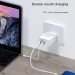awei C-980 18W PD USB-C / Type-C + QC 3.0 USB Interface Fast Charging Travel Charger, EU Plug - Image 9