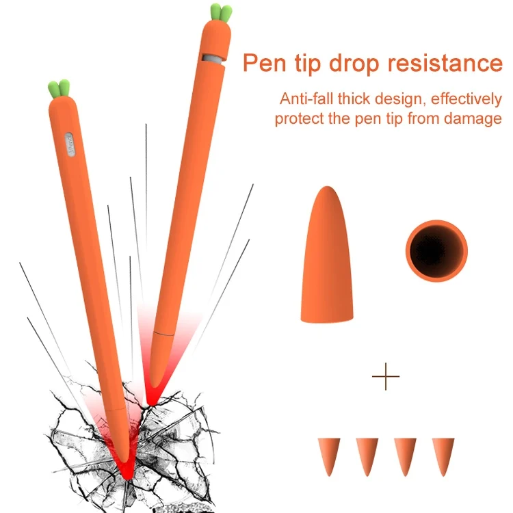 MBC0359E_2.webp LOVE MEI For Apple Pencil 2 Carrot Shape Stylus Pen Silicone Protective Case Cover, For Apple Pencil 2 - Image 3