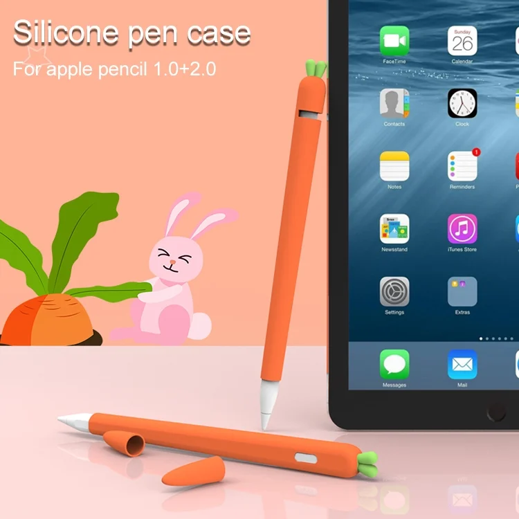 MBC0359E_5.webp LOVE MEI For Apple Pencil 2 Carrot Shape Stylus Pen Silicone Protective Case Cover, For Apple Pencil 2 - Image 6