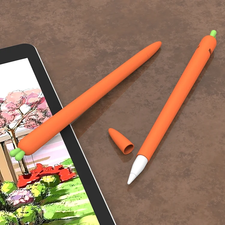MBC0359E_6.webp LOVE MEI For Apple Pencil 2 Carrot Shape Stylus Pen Silicone Protective Case Cover, For Apple Pencil 2 - Image 7