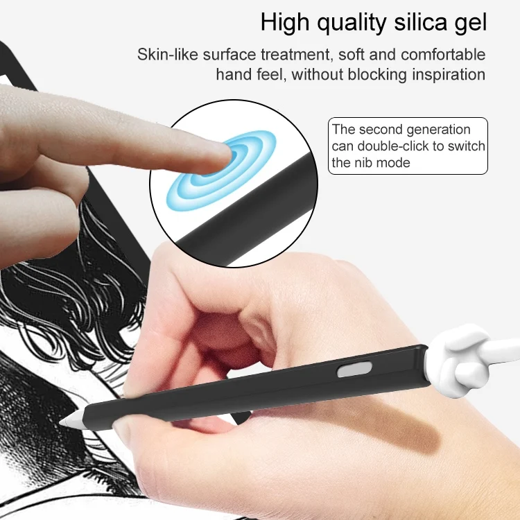 MBC0366B_5.webp LOVE MEI For Apple Pencil 1 Middle Finger Shape Stylus Pen Silicone Protective Case Cover, For Apple Pencil 1 - Image 6