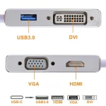 4 in 1 Hub USB-C / Type-C to VGA & DVI & HDMI & USB Adapter - Image 3