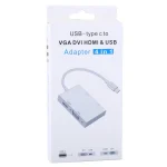 4 in 1 Hub USB-C / Type-C to VGA & DVI & HDMI & USB Adapter - Image 4