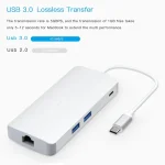 8 in 1 Hub Type-C HUB+ USB-C / Type-C to USB-C / Type-C & HDMI & SD & TF & 2 USB & VGA & Rj45 Adapter - Image 2