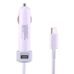 36W 5V 9V 12V 15V 3A DC USB-C / Type-C Car Adapter with 1 USB Port for Apple Macbook A1534, Length: 2m