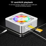 A9 Portable Bluetooth Stereo Speaker with Built-in MIC & Light, Support Hands-free Calls & TF Card & AUX IN, Bluetooth Distance: 10m, with Light(Gold), with Light(Black), with Light(Rose Gold) - Image 3