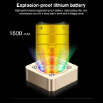 A9 Portable Bluetooth Stereo Speaker with Built-in MIC & Light, Support Hands-free Calls & TF Card & AUX IN, Bluetooth Distance: 10m, with Light(Gold), with Light(Black), with Light(Rose Gold) - Image 5