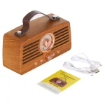 NewRixing NR-4013 Retro Manchurian Ash Texture Hand Wireless FM Speaker with Call Function, Support TF Card & U Disk - Image 4