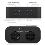 AEC BT501 Bluetooth 5.0 Mini Speaker with LED & Alarm Clock & Clock & Mirror, Support 32G TF Card, BT501 - Image 3