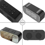 AEC BT501 Bluetooth 5.0 Mini Speaker with LED & Alarm Clock & Clock & Mirror, Support 32G TF Card, BT501 - Image 6