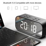 AEC BT501 Bluetooth 5.0 Mini Speaker with LED & Alarm Clock & Clock & Mirror, Support 32G TF Card, BT501 - Image 8