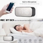 AEC BT501 Bluetooth 5.0 Mini Speaker with LED & Alarm Clock & Clock & Mirror, Support 32G TF Card, BT501 - Image 9