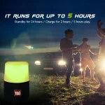 T&G TG168 Portable Wireless Bluetooth V5.0 Stereo Speaker with Handle, Built-in MIC, Support Flashing LED Light & TF Card & U Disk & AUX IN & FM, TG168 - Image 14