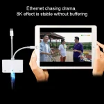 NK-107 Pro 3 in 1 USB-C / Type-C + 8 Pin Male to USB + RJ45 + 8 Pin Charging Female Interface Adapter - Image 11