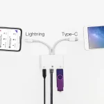 NK-107 Pro 3 in 1 USB-C / Type-C + 8 Pin Male to USB + RJ45 + 8 Pin Charging Female Interface Adapter - Image 5