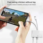 NK-107 Pro 3 in 1 USB-C / Type-C + 8 Pin Male to USB + RJ45 + 8 Pin Charging Female Interface Adapter - Image 8