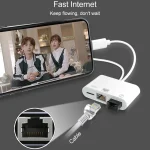 NK-107 Pro 3 in 1 USB-C / Type-C + 8 Pin Male to USB + RJ45 + 8 Pin Charging Female Interface Adapter - Image 9