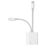 NK-1035 Pro 2 in 1 USB-C / Type-C + 8 Pin Male to RJ45 + 8 Pin Charging Female Interface Adapter - Image 2