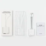 NK-1035 Pro 2 in 1 USB-C / Type-C + 8 Pin Male to RJ45 + 8 Pin Charging Female Interface Adapter - Image 4