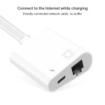 NK-1035 Pro 2 in 1 USB-C / Type-C + 8 Pin Male to RJ45 + 8 Pin Charging Female Interface Adapter - Image 5