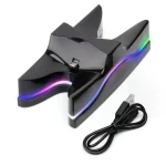 Special UFO Shape 2 x USB Charging Dock Station Stand / Controller Charging Stand for PS4 Playstation 4  with Multi Colors LED, For PS - Image 2