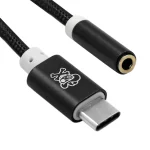 ENKAY Hat-Prince USB-C / Type-C to 3.5mm Nylon Woven Audio Adapter, Length: about 10cm, Black, Gold, Magenta - Image 3