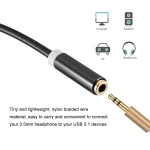 ENKAY Hat-Prince USB-C / Type-C to 3.5mm Nylon Woven Audio Adapter, Length: about 10cm, Black, Gold, Magenta - Image 7