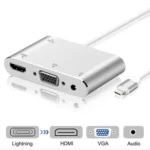 3 in 1 8 Pin to HDMI / VGA / Audio Adapter