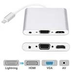 3 in 1 8 Pin to HDMI / VGA / Audio Adapter - Image 2