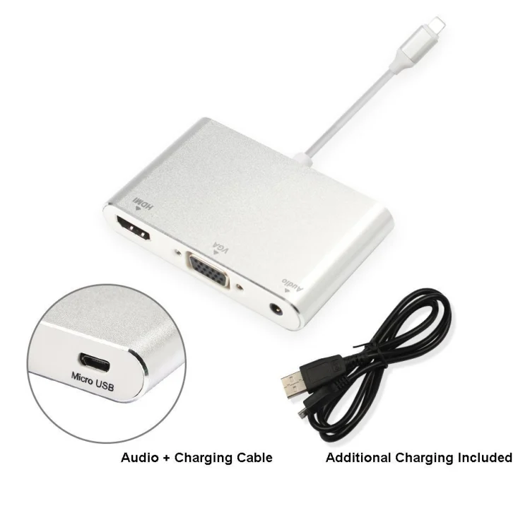 PC0210S_3.webp 3 in 1 8 Pin to HDMI / VGA / Audio Adapter - Image 4