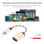 15cm Woven Style Metal Head USB-C / Type-C Male to USB 2.0 Female Data Cable - Image 5