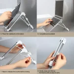 Aluminum Alloy Laptop Height Extender Holder Stand Folding Portable Computer Heat Dissipation Bracket, Size: 24.5x3.3x2.8cm - Image 13