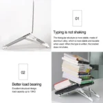 Aluminum Alloy Laptop Height Extender Holder Stand Folding Portable Computer Heat Dissipation Bracket, Size: 24.5x3.3x2.8cm - Image 8